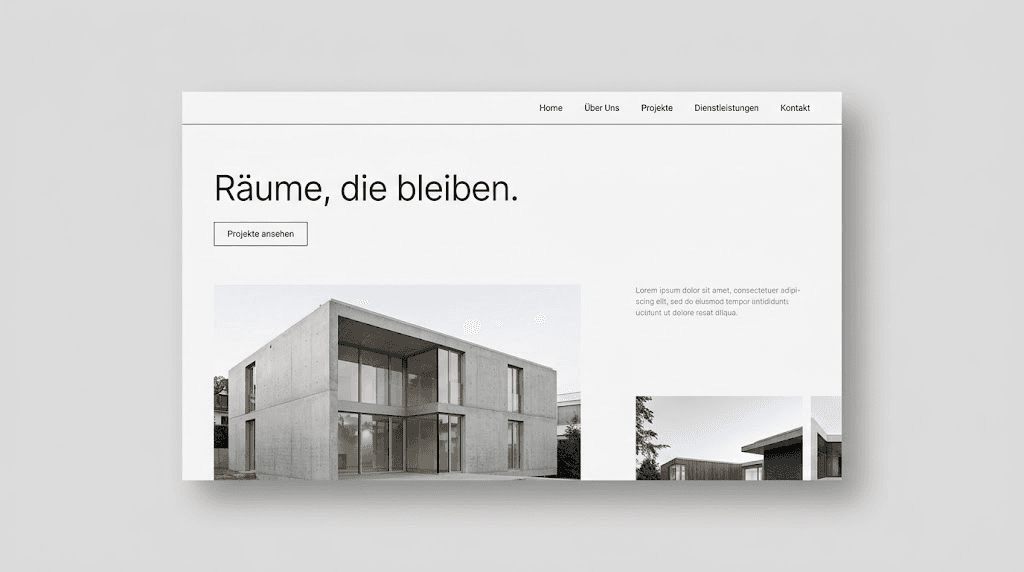 Entwurfsansicht für Raum / Architektur